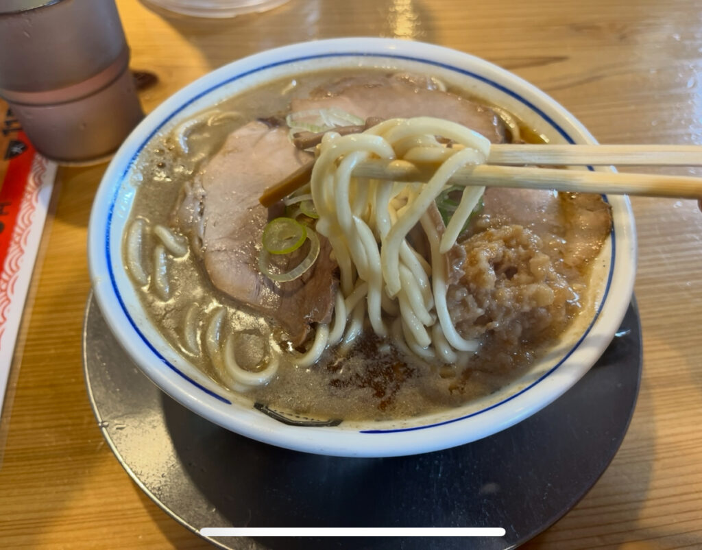 濃厚な煮干しスープのラーメン
